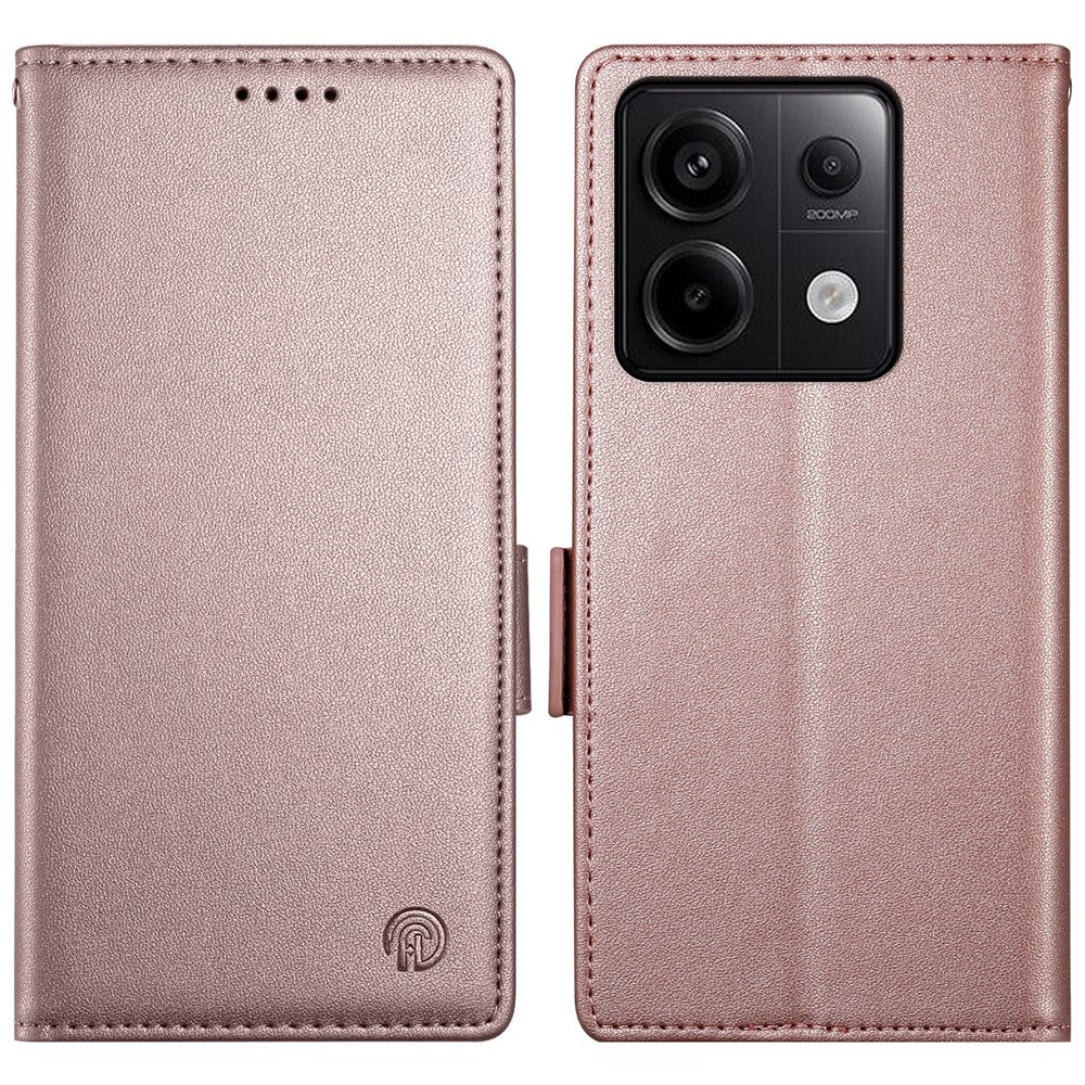DF-010 For Xiaomi Redmi Note 13 Pro 5G  /  Poco X6 5G Case Leather Wallet Cover Dual Magnetic Clasps