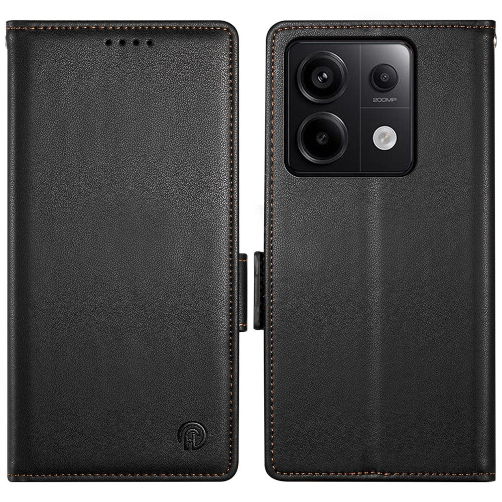 DF-010 For Xiaomi Redmi Note 13 Pro 5G  /  Poco X6 5G Case Leather Wallet Cover Dual Magnetic Clasps