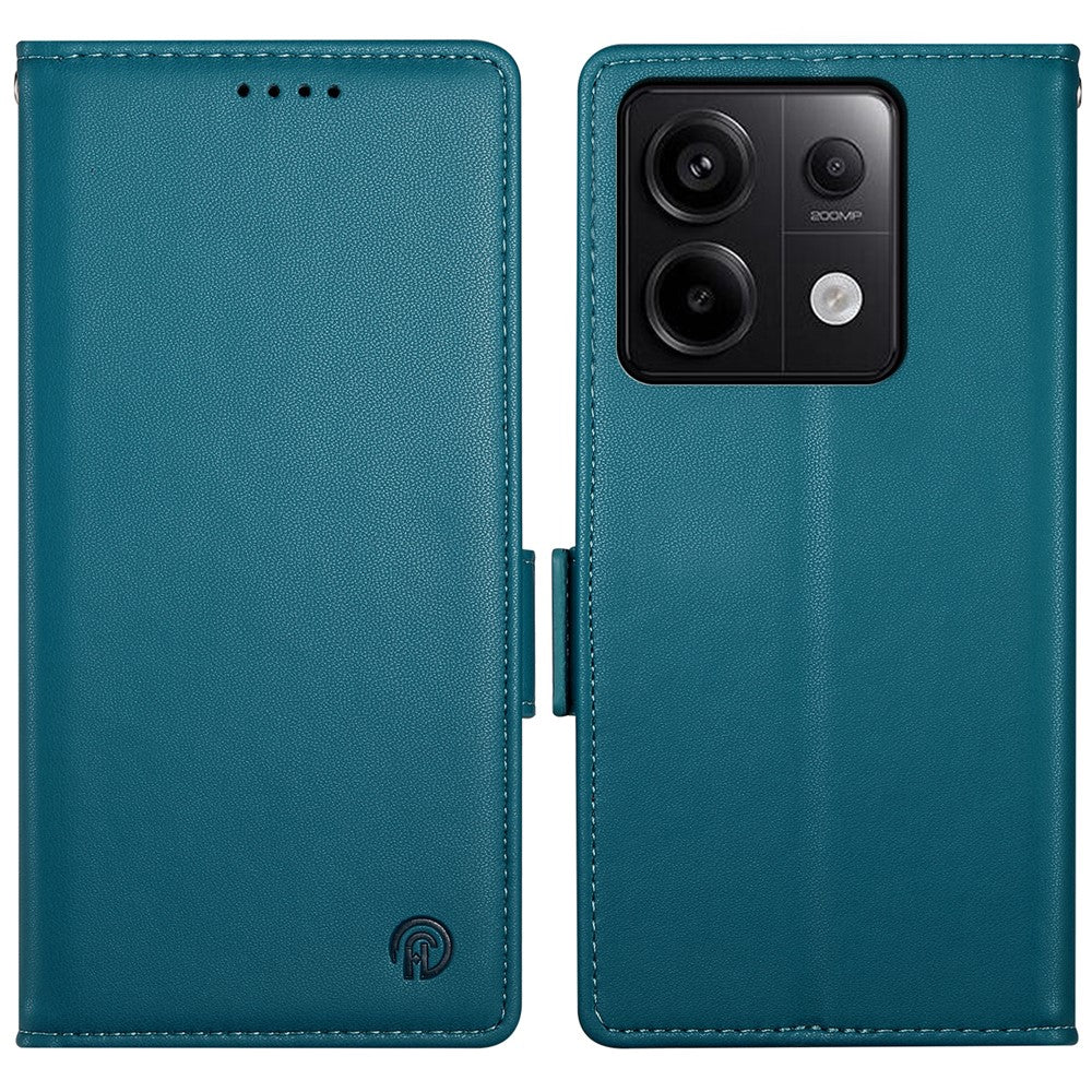 DF-010 For Xiaomi Redmi Note 13 Pro 5G  /  Poco X6 5G Case Leather Wallet Cover Dual Magnetic Clasps