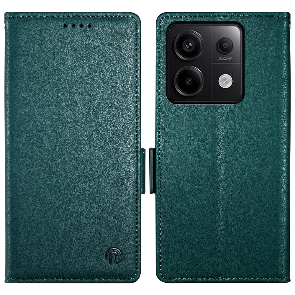DF-010 For Xiaomi Redmi Note 13 Pro 5G  /  Poco X6 5G Case Leather Wallet Cover Dual Magnetic Clasps