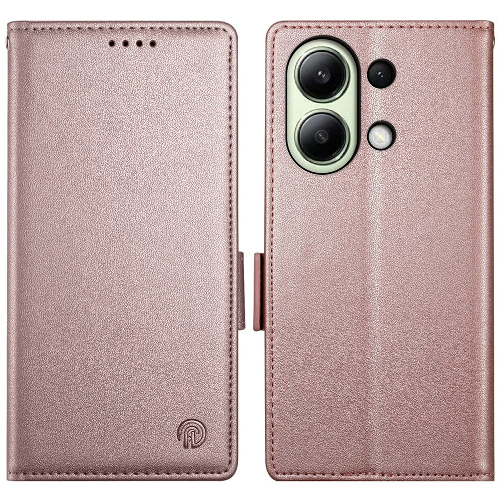 DF-010 For Xiaomi Redmi Note 13 4G Wallet Case Anti-Scratch Leather Phone Cover