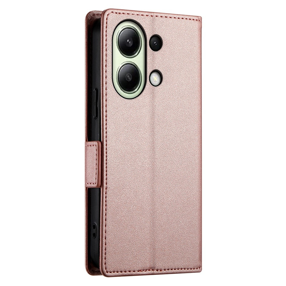 DF-010 For Xiaomi Redmi Note 13 4G Wallet Case Anti-Scratch Leather Phone Cover