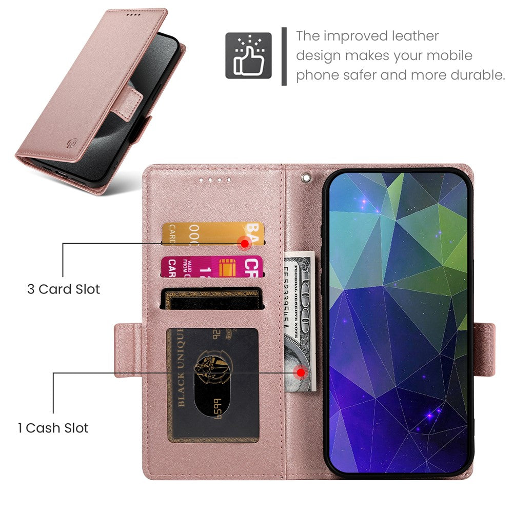 DF-010 For Xiaomi Redmi Note 13 4G Wallet Case Anti-Scratch Leather Phone Cover