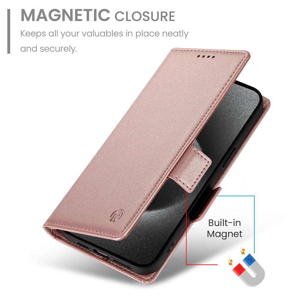 DF-010 For Xiaomi Redmi Note 13 4G Wallet Case Anti-Scratch Leather Phone Cover
