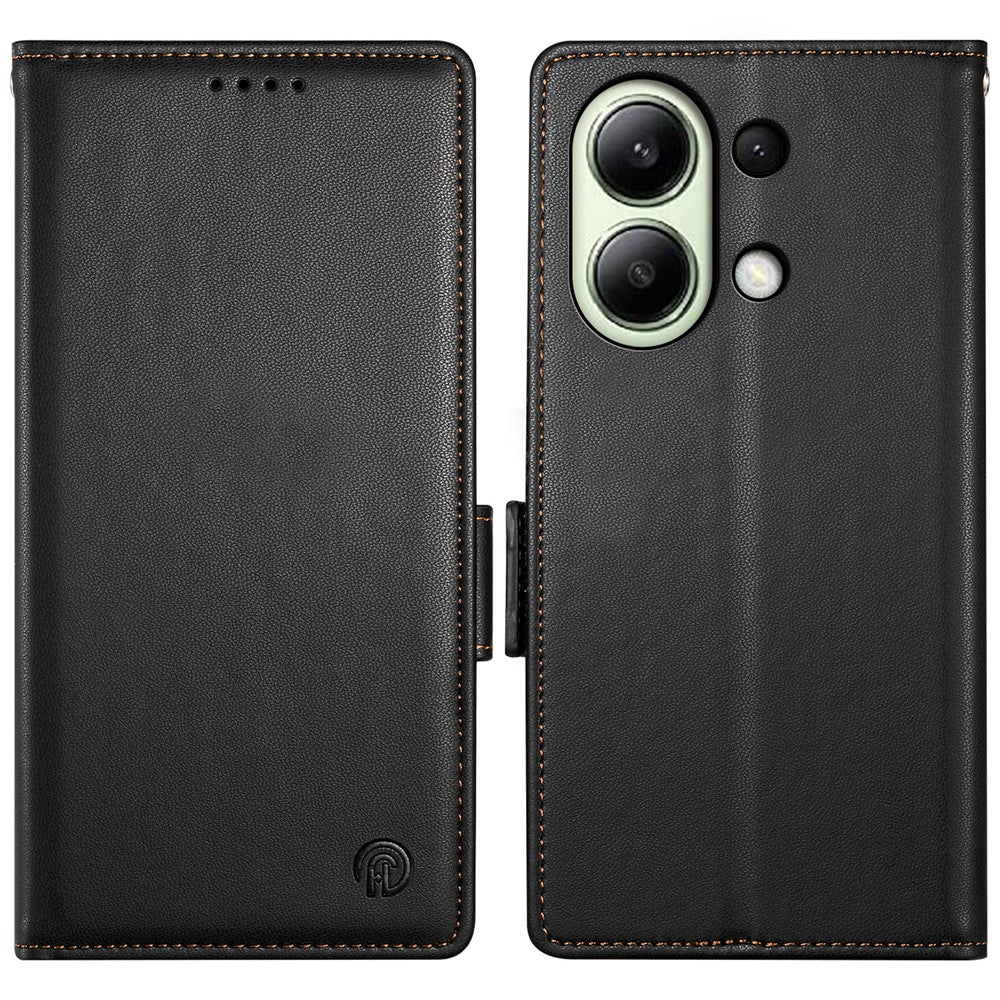 DF-010 For Xiaomi Redmi Note 13 4G Wallet Case Anti-Scratch Leather Phone Cover