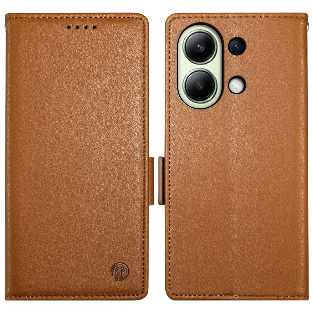 DF-010 For Xiaomi Redmi Note 13 4G Wallet Case Anti-Scratch Leather Phone Cover