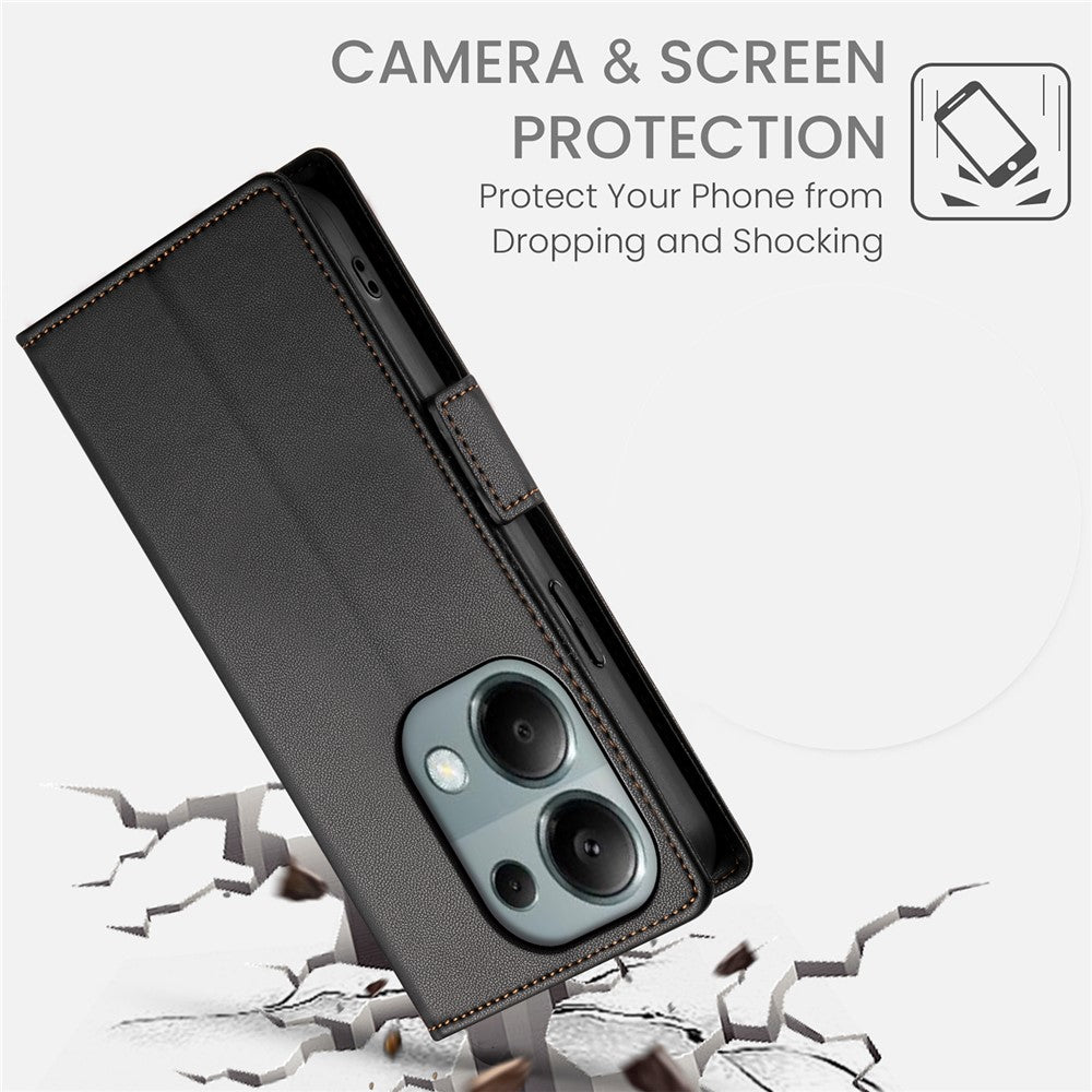 DF-010 For Xiaomi Redmi Note 13 Pro 4G / Poco M6 Pro 4G Case Folio Stand Leather Phone Cover