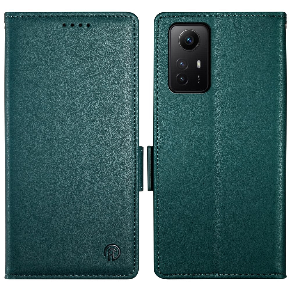 DF-010 För Xiaomi Redmi Note 12S 4G Skal Stativ Magnetiskt Spänne Lädermobilskal