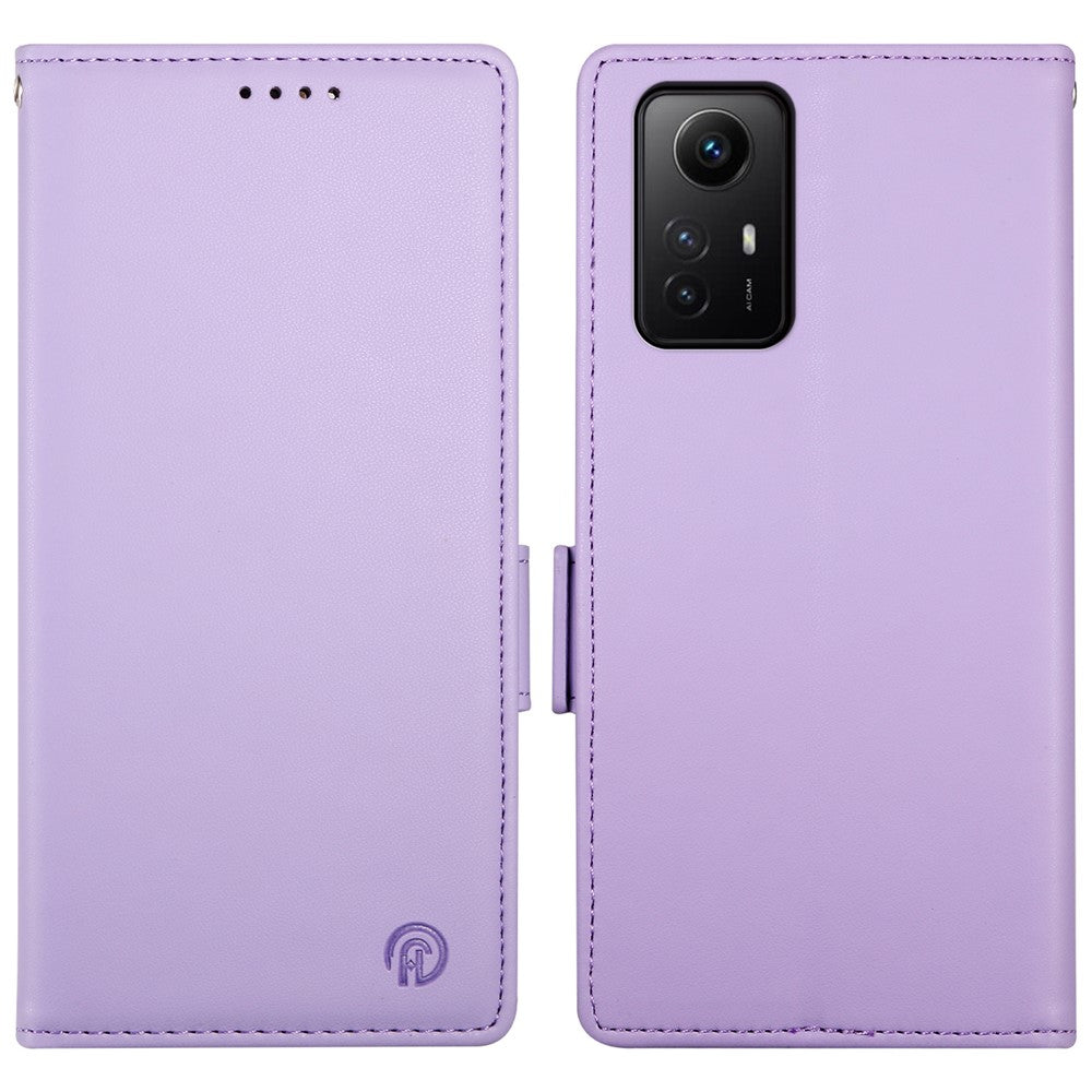 DF-010 För Xiaomi Redmi Note 12S 4G Skal Stativ Magnetiskt Spänne Lädermobilskal