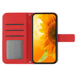 HT04 For iPhone 16 Case Sunflower Skin-Feel Leather Phone Cover with Shoulder Strap