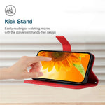HT04 For iPhone 16 Case Sunflower Skin-Feel Leather Phone Cover with Shoulder Strap