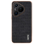AZNS For Huawei Pura 70 Slim Case Crocodile Texture Leather + TPU Phone Cover
