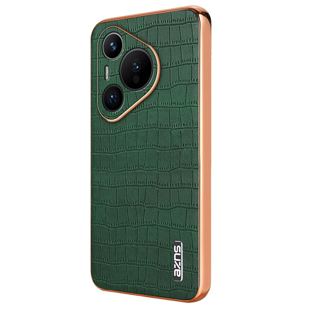 AZNS For Huawei Pura 70 Slim Case Crocodile Texture Leather + TPU Phone Cover