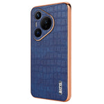 AZNS For Huawei Pura 70 Slim Case Crocodile Texture Leather + TPU Phone Cover