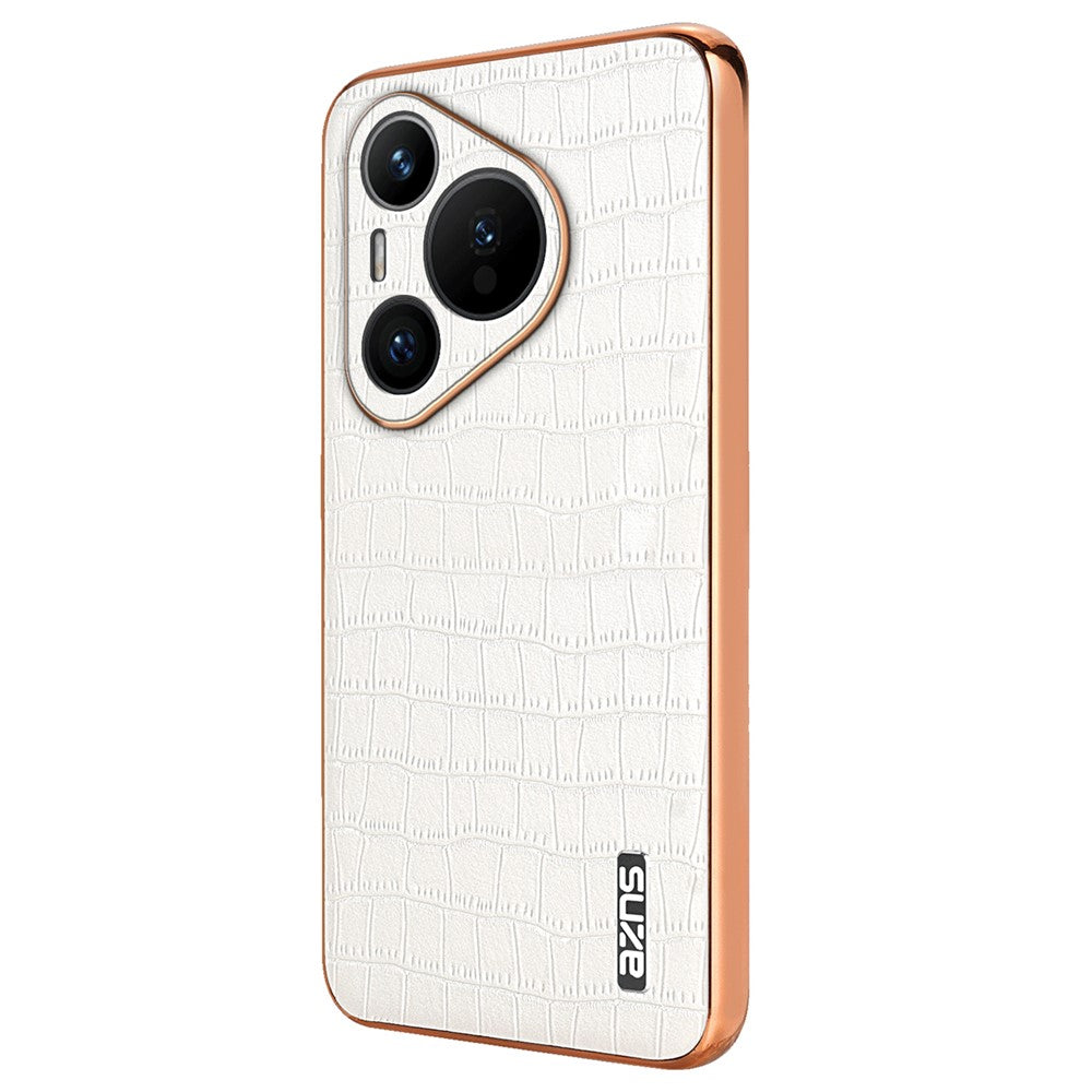 AZNS For Huawei Pura 70 Slim Case Crocodile Texture Leather + TPU Phone Cover