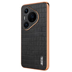 AZNS För Huawei Pura 70 Pro / Pura 70 Pro+ Skal PU-läderbelagt TPU-galvaniserat mobilskal