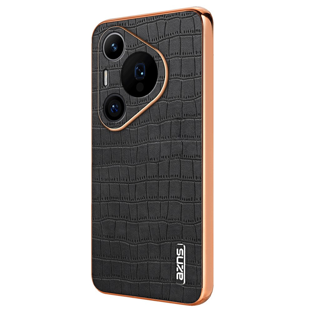 AZNS För Huawei Pura 70 Pro / Pura 70 Pro+ Skal PU-läderbelagt TPU-galvaniserat mobilskal