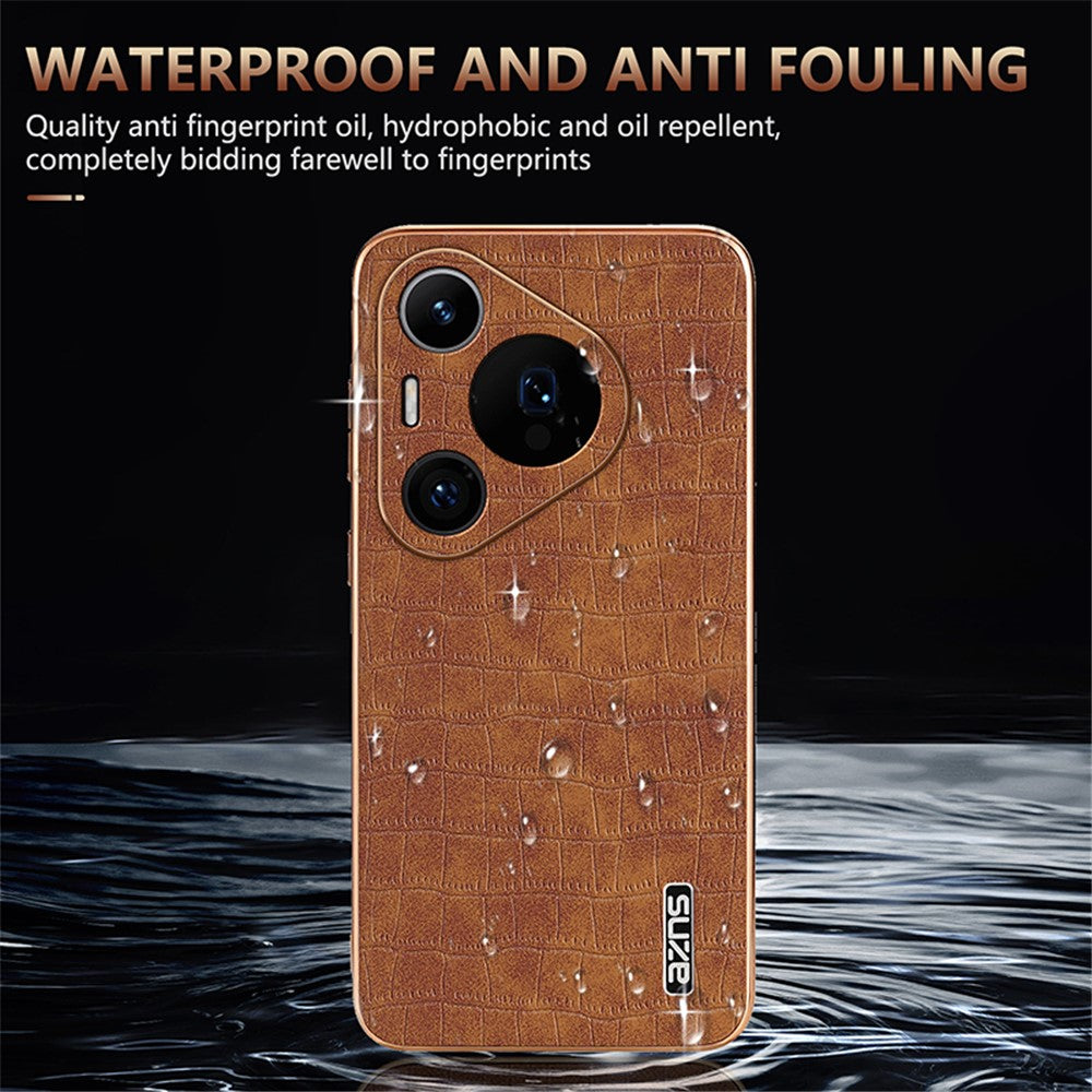 AZNS För Huawei Pura 70 Pro / Pura 70 Pro+ Skal PU-läderbelagt TPU-galvaniserat mobilskal