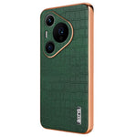 AZNS För Huawei Pura 70 Pro / Pura 70 Pro+ Skal PU-läderbelagt TPU-galvaniserat mobilskal