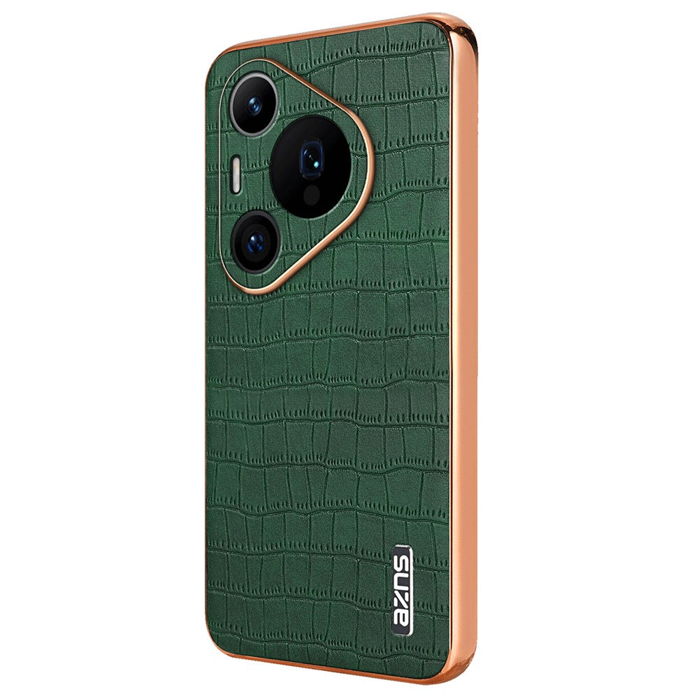 AZNS För Huawei Pura 70 Pro / Pura 70 Pro+ Skal PU-läderbelagt TPU-galvaniserat mobilskal