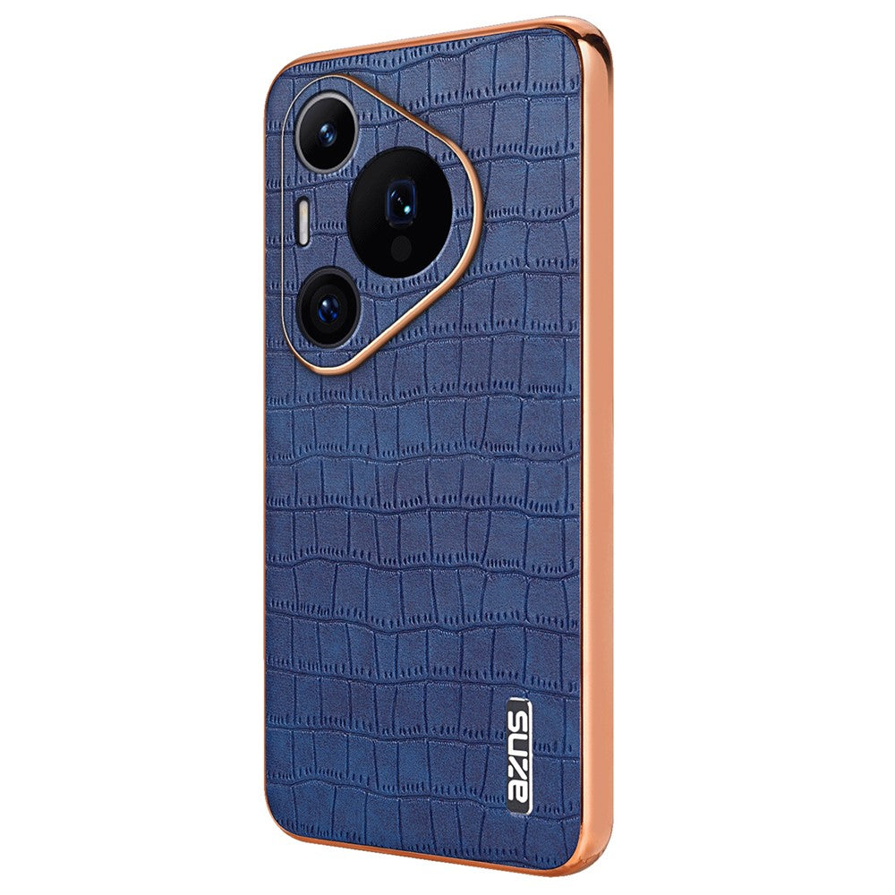 AZNS För Huawei Pura 70 Pro / Pura 70 Pro+ Skal PU-läderbelagt TPU-galvaniserat mobilskal