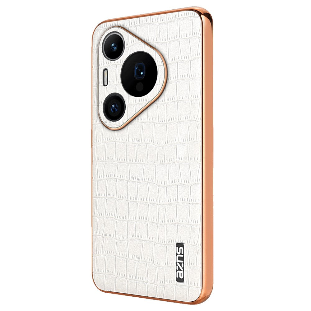 AZNS För Huawei Pura 70 Pro / Pura 70 Pro+ Skal PU-läderbelagt TPU-galvaniserat mobilskal