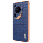 AZNS For Huawei Pura 70 Ultra Case Leather Electroplating Phone Cover Crocodile Pattern Textured