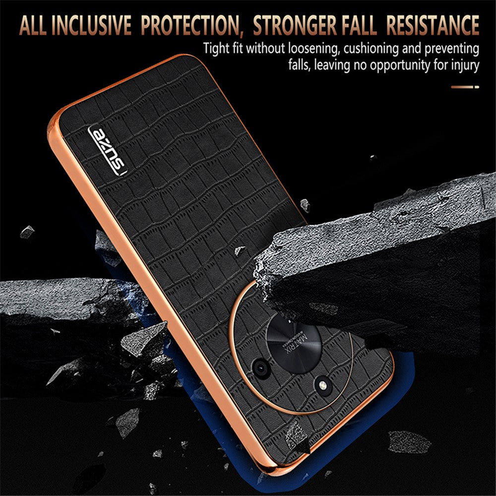 AZNS For Honor X50 5G / X50 Pro 5G / X50 GT 5G Skal Krokodilstruktur Läder + TPU Mobilskal