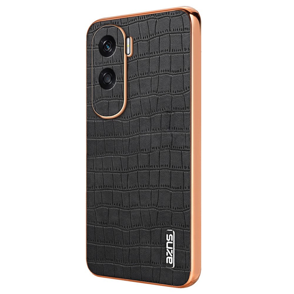 AZNS For Honor X50i 5G / 90 Lite 5G Case Electroplating PU Leather Coated TPU Phone Back Cover