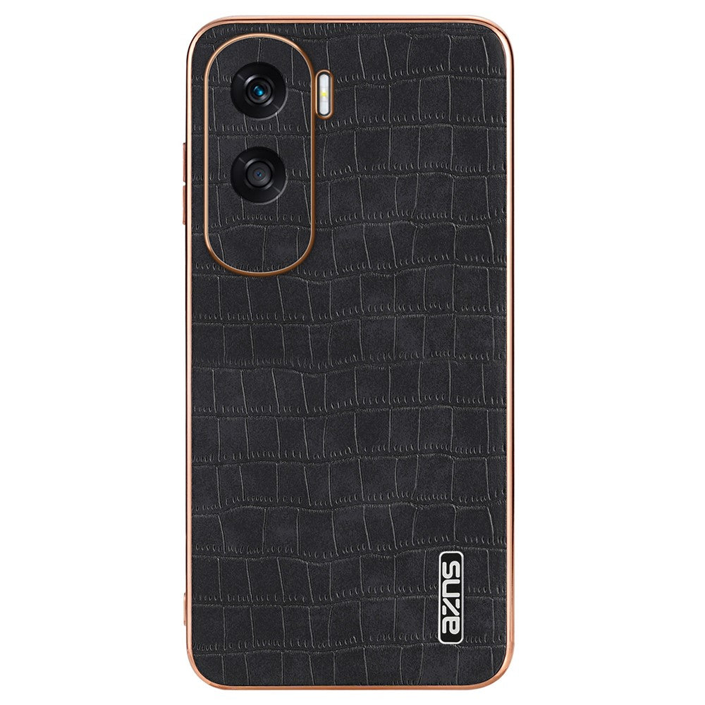 AZNS For Honor X50i 5G / 90 Lite 5G Case Electroplating PU Leather Coated TPU Phone Back Cover