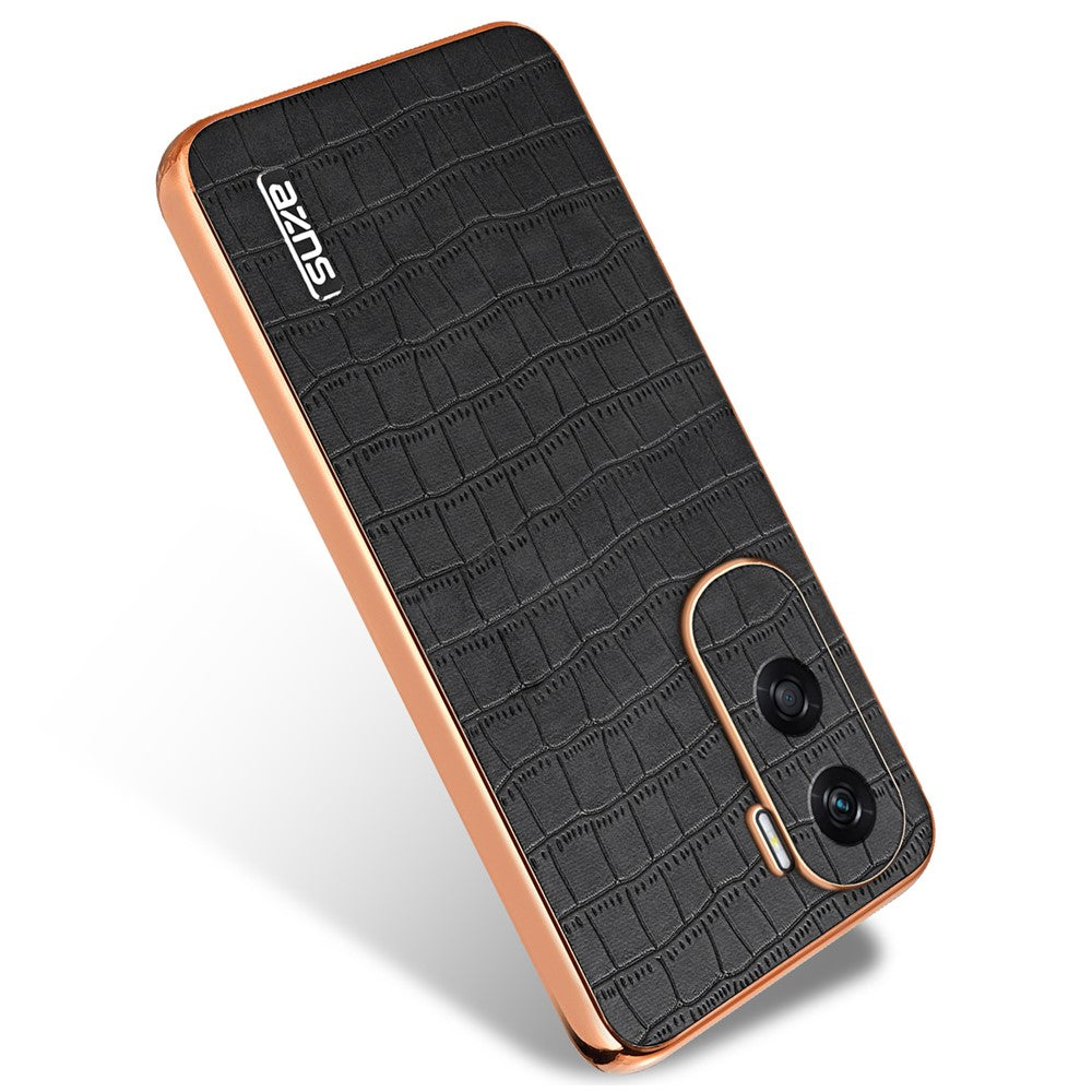 AZNS For Honor X50i 5G / 90 Lite 5G Case Electroplating PU Leather Coated TPU Phone Back Cover