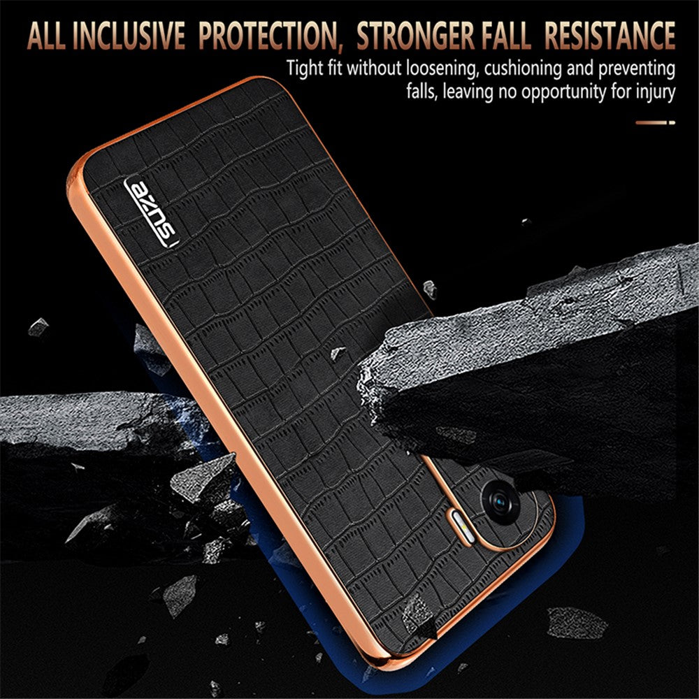 AZNS For Honor X50i 5G / 90 Lite 5G Case Electroplating PU Leather Coated TPU Phone Back Cover