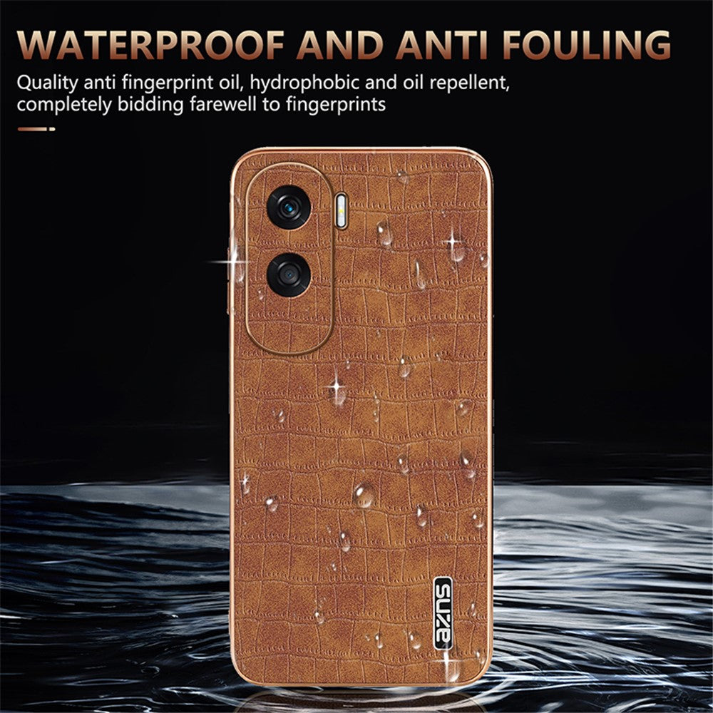 AZNS For Honor X50i 5G / 90 Lite 5G Case Electroplating PU Leather Coated TPU Phone Back Cover