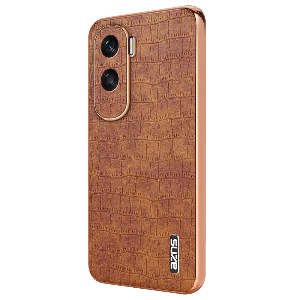 AZNS For Honor X50i 5G / 90 Lite 5G Case Electroplating PU Leather Coated TPU Phone Back Cover