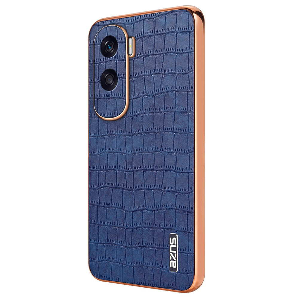 AZNS For Honor X50i 5G / 90 Lite 5G Case Electroplating PU Leather Coated TPU Phone Back Cover