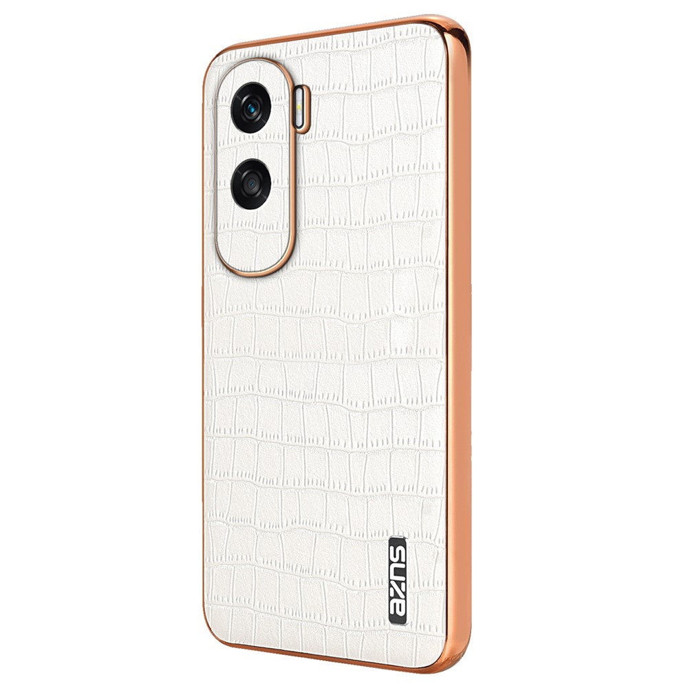 AZNS For Honor X50i 5G / 90 Lite 5G Case Electroplating PU Leather Coated TPU Phone Back Cover