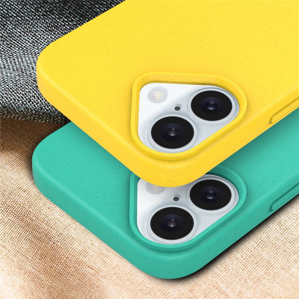 For iPhone 16 Case Biodegradable Wheat Straw+TPU Hybrid Phone Cover