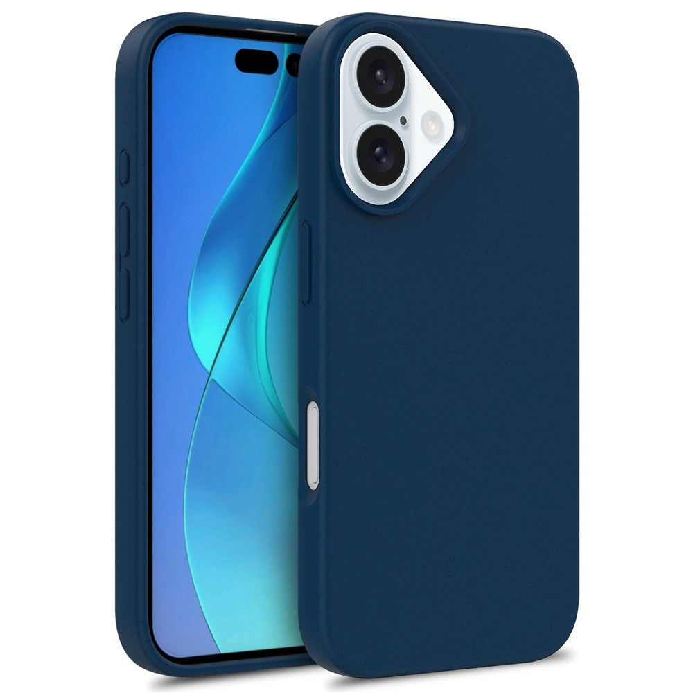 For iPhone 16 Case Biodegradable Wheat Straw+TPU Hybrid Phone Cover