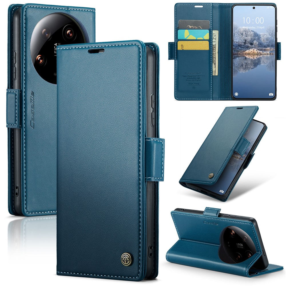 CASEME 023-serien för Xiaomi 14 Ultra-skal med RFID-blockerande glansigt stativ och mobilskydd