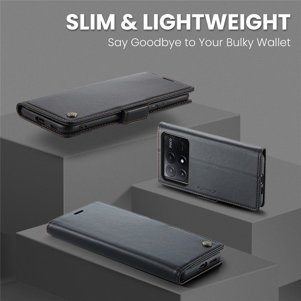 CASEME 023 Series For Xiaomi Poco X6 Pro 5G / Redmi K70E 5G Case RFID Blocking Phone Leather Cover