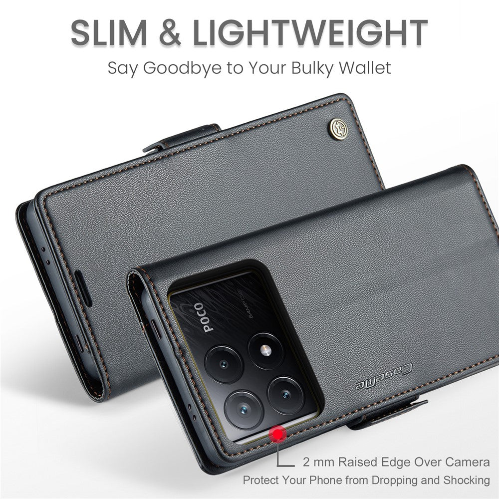 CASEME 023 Series For Xiaomi Poco X6 Pro 5G / Redmi K70E 5G Case RFID Blocking Phone Leather Cover