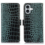 For iPhone 16 Plus Wallet Case RFID Blocking Genuine Cow Leather Phone Cover