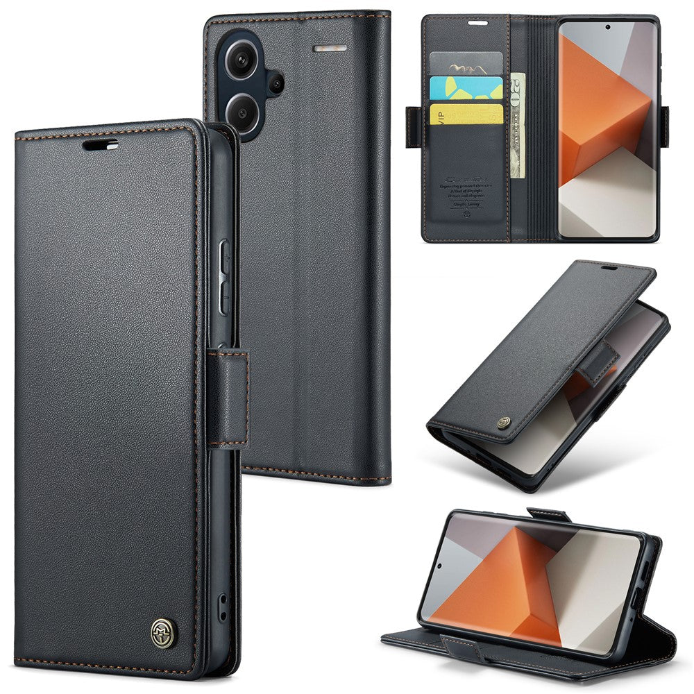 CASEME 023 Series For Xiaomi Redmi Note 13 Pro+ 5G Leather Case Glossy Phone Cover RFID Blocking