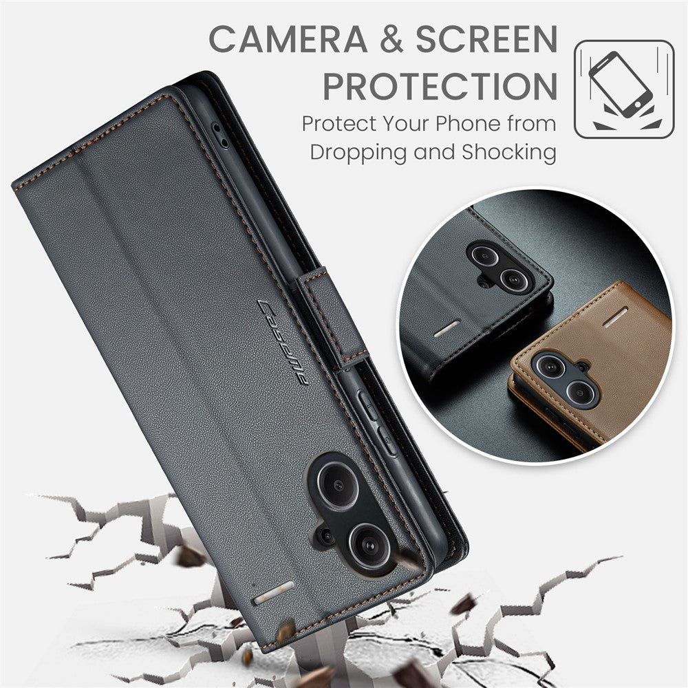 CASEME 023 Series For Xiaomi Redmi Note 13 Pro+ 5G Leather Case Glossy Phone Cover RFID Blocking