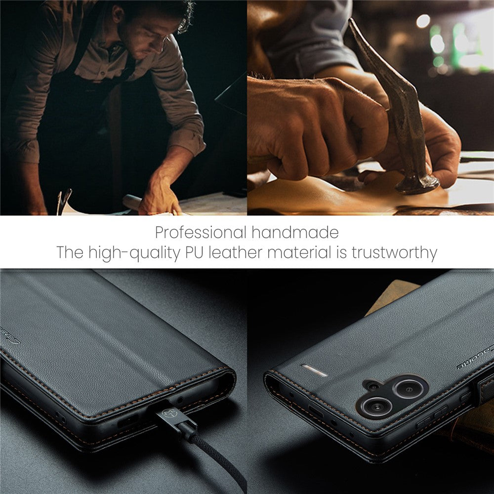 CASEME 023 Series For Xiaomi Redmi Note 13 Pro+ 5G Leather Case Glossy Phone Cover RFID Blocking