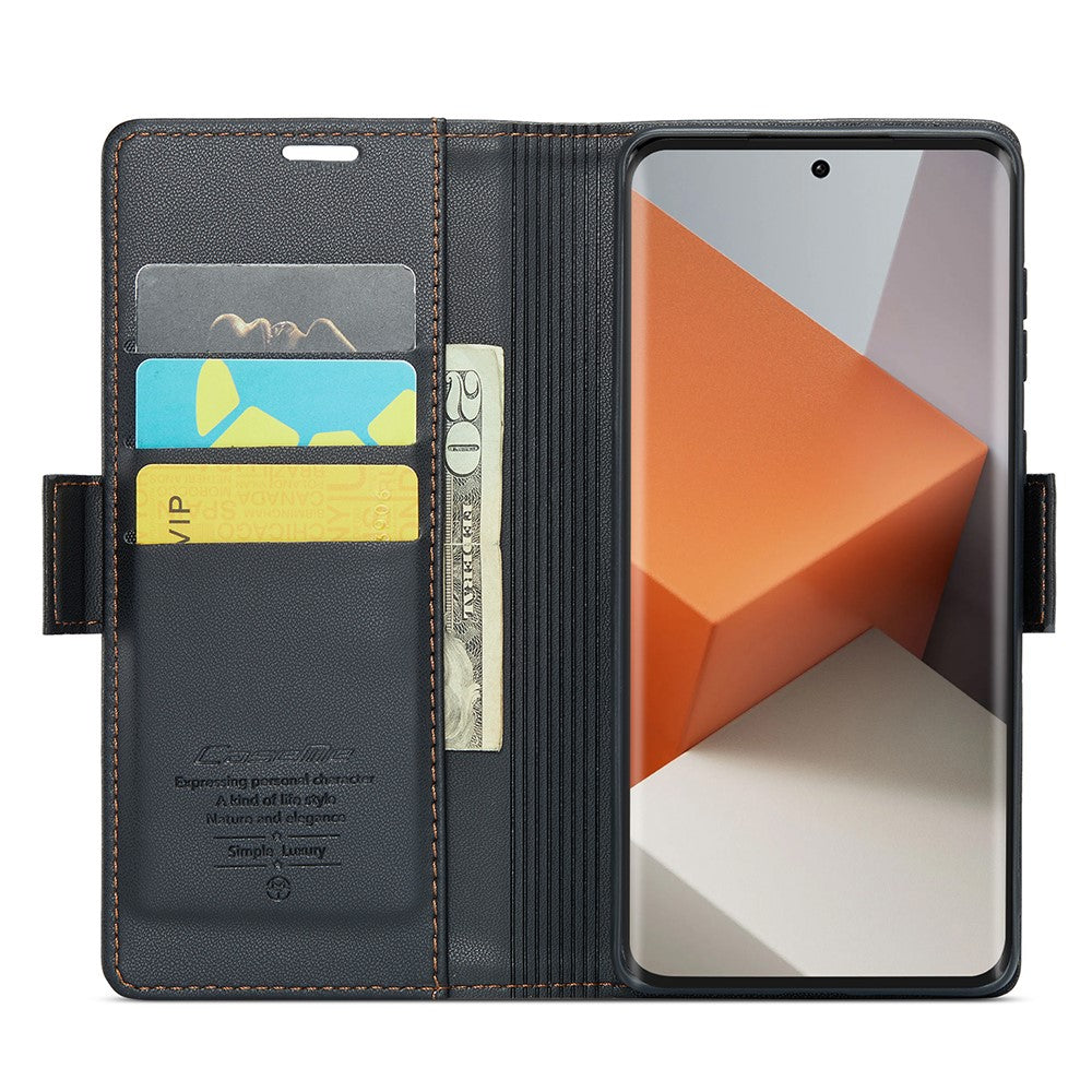 CASEME 023 Series For Xiaomi Redmi Note 13 Pro+ 5G Leather Case Glossy Phone Cover RFID Blocking