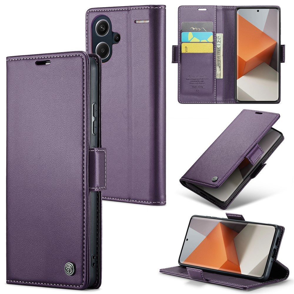 CASEME 023 Series For Xiaomi Redmi Note 13 Pro+ 5G Leather Case Glossy Phone Cover RFID Blocking