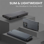 CASEME 023-serien för Xiaomi Redmi 11A 4G / 12C 4G RFID-blockerande fodral med stativ, glansigt mobilskydd