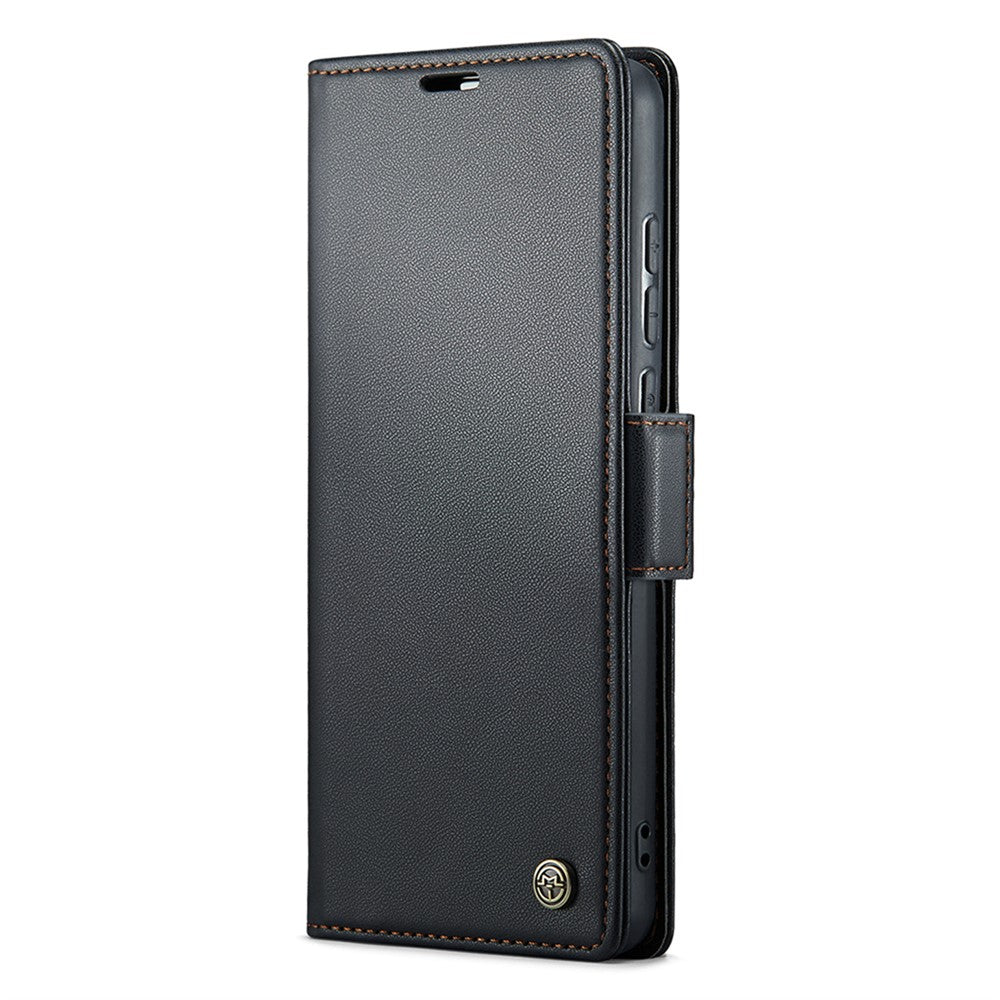 CASEME 023-serien för Xiaomi Redmi 11A 4G / 12C 4G RFID-blockerande fodral med stativ, glansigt mobilskydd