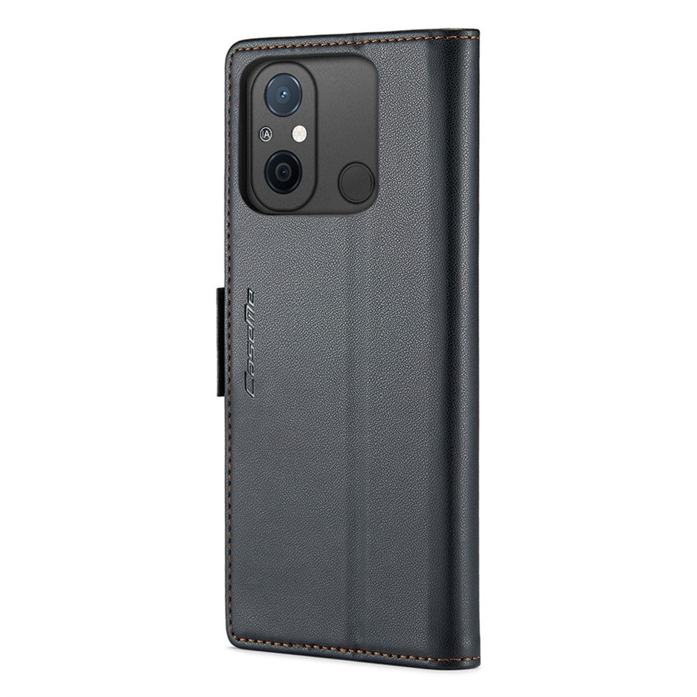 CASEME 023-serien för Xiaomi Redmi 11A 4G / 12C 4G RFID-blockerande fodral med stativ, glansigt mobilskydd